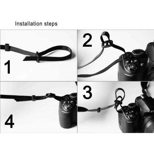  Elvam Scarf Camera Neck Shoulder Strap Belt for Women/Men Compatible with DSLR/SLR/DC/Instant Camera/Portable Printer/Phone Case, A