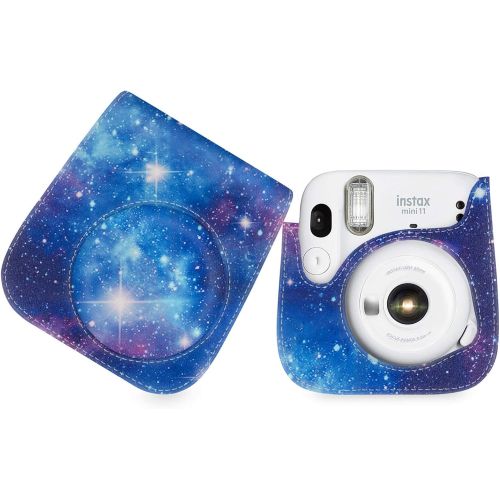  Elvam Camera Protective Case Bag Compatible with Fujifilm Instax Mini 11 Instant Camera with Detachable Adjustable Strap - Blue Glaxy