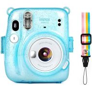 Elvam Camera Protective Case Bag Compatible with Fujifilm Mini 11 Instant Camera with Detachable Adjustable Strap - (Crystal Blue)