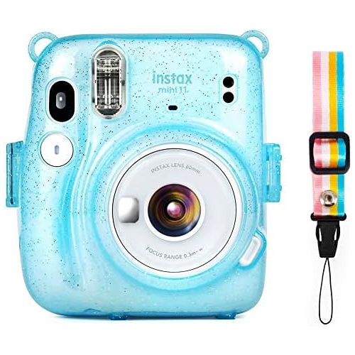  Elvam Camera Protective Case Bag Compatible with Fujifilm Mini 11 Instant Camera with Detachable Adjustable Strap - (Crystal Blue)