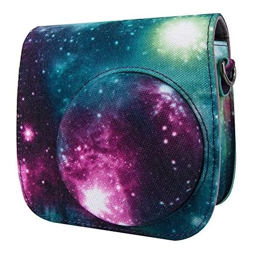  Elvam Camera Case Bag Purse Compatible with Fujifilm Mini 11 Mini 9 Mini 8 / 8+ Instant Camera with Detachable Adjustable Strap - Galaxy