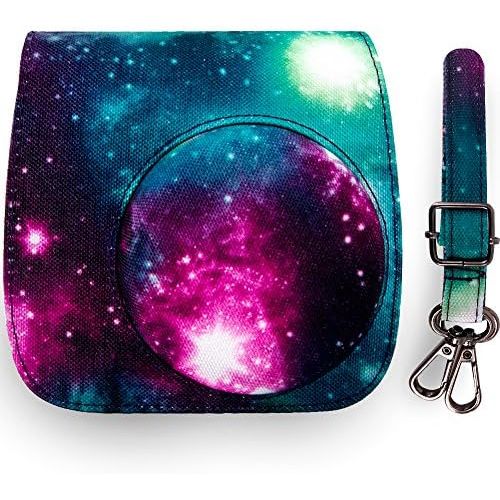  Elvam Camera Case Bag Purse Compatible with Fujifilm Mini 11 Mini 9 Mini 8 / 8+ Instant Camera with Detachable Adjustable Strap - Galaxy