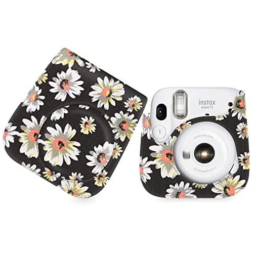  Elvam Camera Case Bag Purse Compatible with Fujifilm Mini 11 / Mini 9 / Mini 8/8+ Instant Camera with Detachable Adjustable Strap - B Flower