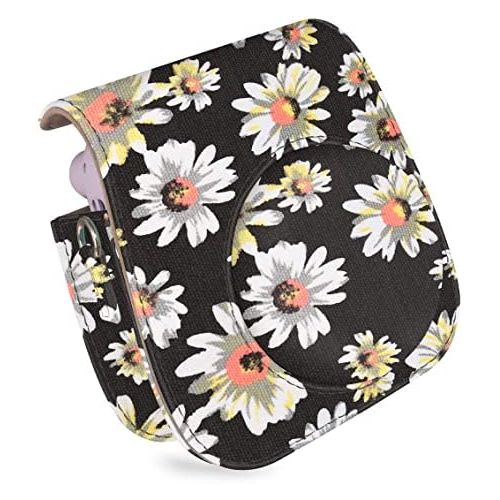  Elvam Camera Case Bag Purse Compatible with Fujifilm Mini 11 / Mini 9 / Mini 8/8+ Instant Camera with Detachable Adjustable Strap - B Flower