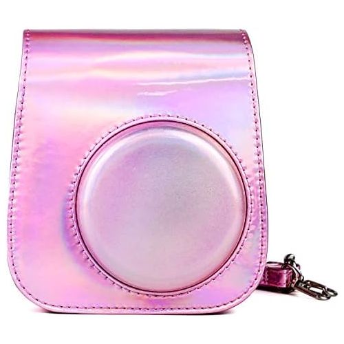  Elvam Camera Case Bag Purse Compatible with Fujifilm Mini 11 / Mini 9 / Mini 8/8+ Instant Camera with Detachable Adjustable Strap - Pink