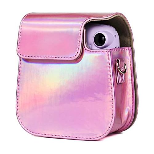  Elvam Camera Case Bag Purse Compatible with Fujifilm Mini 11 / Mini 9 / Mini 8/8+ Instant Camera with Detachable Adjustable Strap - Pink