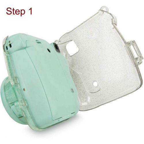  Elvam Transparent Camera Case Bag Compatible with Fujifilm Mini 9 Mini 8 Instant Camera with Detachable Adjustable Strap, Crystal