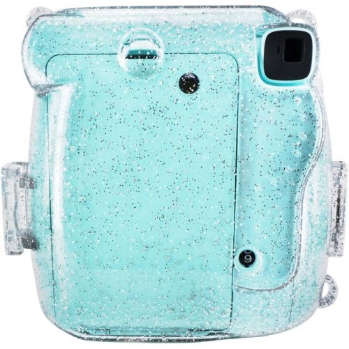  Elvam Transparent Camera Case Bag Compatible with Fujifilm Mini 9 Mini 8 Instant Camera with Detachable Adjustable Strap, Crystal