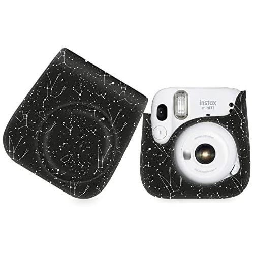  Elvam Camera Case Bag Purse Compatible with Fujifilm Mini 11 / Mini 9 / Mini 8/8+ Instant Camera with Detachable Adjustable Strap - Black Star