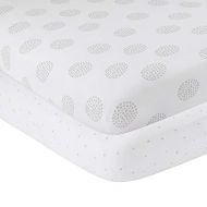 Ely's & Co. Crib Sheet 2-Pack Combed Jersey Cotton for Baby Boy or Baby Girl (Grey Dottie)