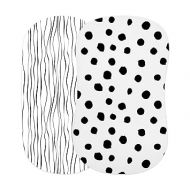 Bassinet Sheet Set 2 Pack 100% Jersey Cotton Black and White Abstract Stripes and Dots by Ely's & Co