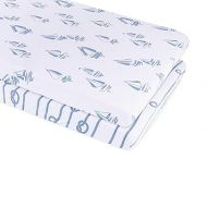 Ely's & Co. Bassinet Sheet 100% Jersey Cotton 2 Pack (Blue Nautical Print)