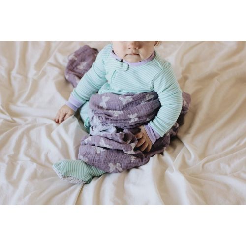  Ely Muslin Swaddle Blanket 100% Soft Muslin Cotton 3 Pack 47x 47 (Lavender Butterfly)