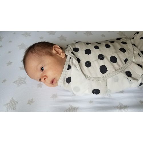  Adjustable Swaddle Blanket Infant Baby Wrap Set 3 Pack,for Baby Girl or Boy Black and Grey Combo by Elys & Co. (0-3 Months)