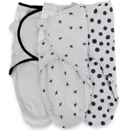 Ely Adjustable Swaddle Blanket Infant Baby Wrap Set 3 Pack,for Baby Girl or Boy Black and Grey Combo by...