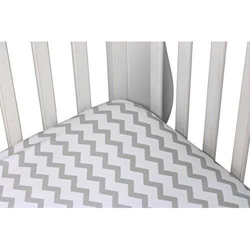  Elys & Co Waterproof Bassinet Sheet,No Need for Bassinet Mattress Pad Cover, 2 Pack Grey Chevron and Polka Dots,Unisex for Baby Boy and Baby Girl