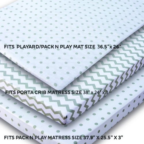  Elys & Co Waterproof Bassinet Sheet,No Need for Bassinet Mattress Pad Cover, 2 Pack Grey Chevron and Polka Dots,Unisex for Baby Boy and Baby Girl