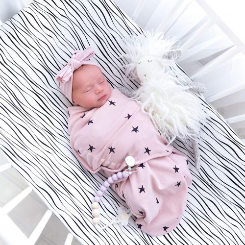  Elys & Co. Adjustable Swaddle Blanket Infant Baby Wrap Set 3 Pack (Pink, 3-6 Months)