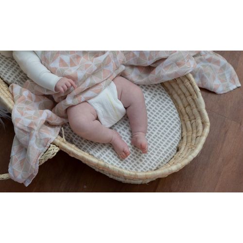  Elys & Co. Waterproof Bassinet Sheet,No Need for Bassinet Mattress Pad Cover, 2 Pack Taupe Splash & Stripes,Unisex for Baby Boy and Baby Girl