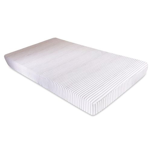  Waterproof Crib Sheet | Toddler Sheet no Need for Crib Mattress Pad Cover or Protector I Taupe Splash and Stripes by Elys & Co.