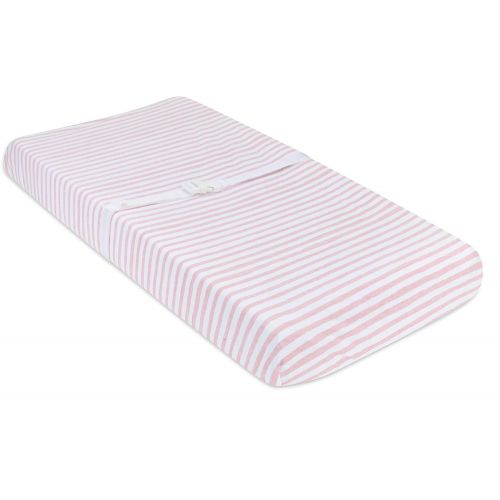  Elys & Co. Waterproof Changing Pad Cover Set | Cradle Sheet Set by Elys & Co no Need for Changing Pad Liner Mauve Pink Splash & Stripe 2 Pack for Baby Girl