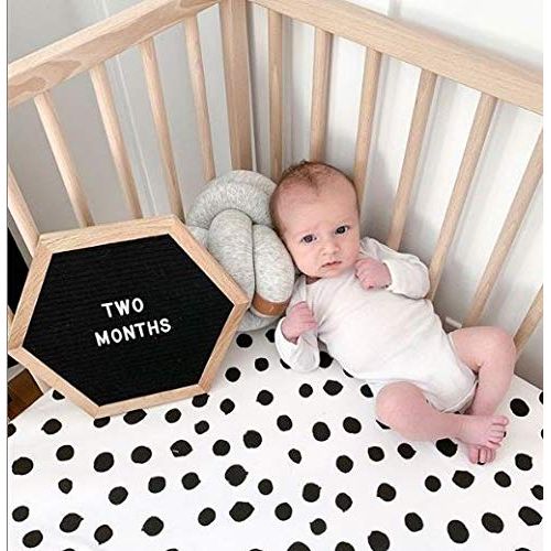  Elys & Co Crib Sheet Set | Toddler Sheet Set 2 Pack 100% Jersey Cotton Black and White Abstract Stripes and Dots