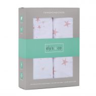 [아마존베스트]Elys & Co. Changing Pad Cover - Cradle Sheet 100% Jersey Cotton 2 Pack for Baby Girl-Dusty Rose and Mauve Pink Stars (Changing Pad Cover)
