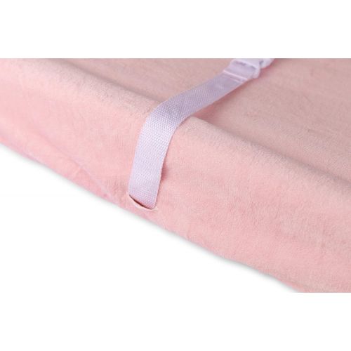  [아마존베스트]Elys & Co New Waterproof Plush Change Pad Cover 100% Cotton Velvet | no Need for Changing Pad Liner (Pink)