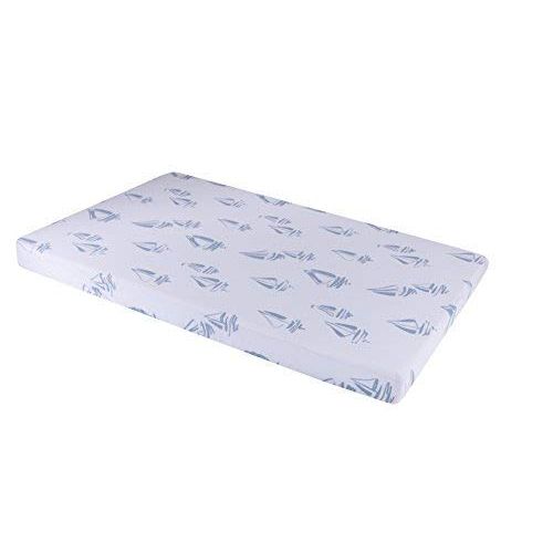  [아마존베스트]Ely's & Co. Pack N Play Portable Crib Sheet Set 100% Jersey Cotton 2 Pack - Dusty Blue Nautical Print