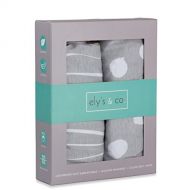 [아마존베스트]Ely's & Co Bassinet Sheet Set 2 Pack 100% Jersey Cotton Grey and White Abstract Stripes and Dots by Elys & Co.