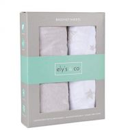 [아마존베스트]Ely's & Co. Bassinet Sheet Set 2 Pack 100% Jersey Cotton for Baby Girl and Baby Boy by Elys & Co. - Tan Drawn Star...