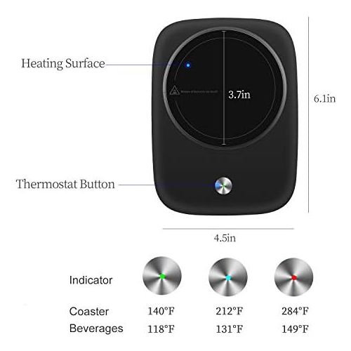  [아마존베스트]Elyss Cup Warmer with 3 Settings,Coffee Mug Warmer for Desk Auto Shut Off Cup Warmer Water Tea Milk Desktop Heating Plate Electric Beverage Warmer Plate