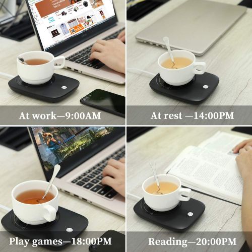  [아마존베스트]Elyss Cup Warmer with 3 Settings,Coffee Mug Warmer for Desk Auto Shut Off Cup Warmer Water Tea Milk Desktop Heating Plate Electric Beverage Warmer Plate