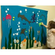 EmIsCrafty Ocean Felt Wall // Montessori Learning // Kids ages 3, 4, 5, 6 // Girls and boys learning with toys // Girl or boy gift // Felt Mat Board