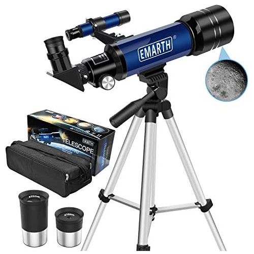  [아마존핫딜][아마존 핫딜] Emarth Telescope, Travel Scope, 70mm Astronomical Refracter Telescope with Tripod & Finder Scope, Portable Telescope for Kids Beginners (Blue)