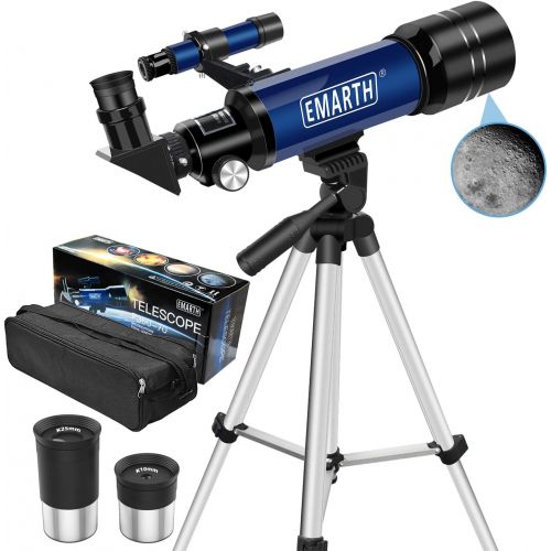  [아마존핫딜][아마존 핫딜] Emarth Telescope, Travel Scope, 70mm Astronomical Refracter Telescope with Tripod & Finder Scope, Portable Telescope for Kids Beginners (Blue)