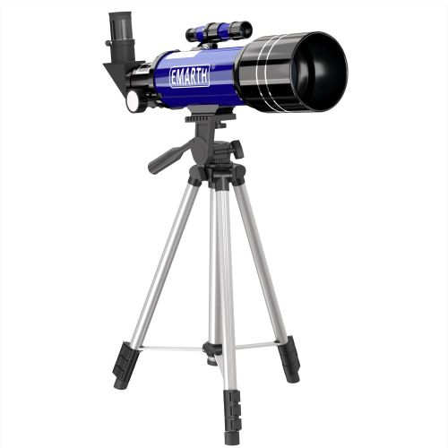  Emarth Telescope, Travel Scope, 70mm Astronomical Refracter Telescope with Tripod & Finder Scope, Portable Telescope for Kids Beginners (Blue)