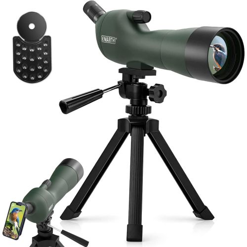  Emarth 20-60x60AE 45 Degree Angled Spotting Scope with Tripod, Phone Adapter, Carry Bag, Scope for Target Shooting Bird Watching Hunting Wildlife