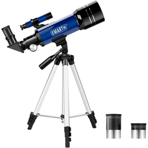  [아마존베스트]Emarth Telescope, 70mm/360mm Astronomical Refracter Telescope with Tripod & Finder Scope, Portable Telescope for Kids Beginners Adults (Blue)