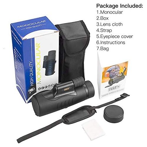  [아마존베스트]Emarth Monocular Telescopes, 8 x 42 High Definition Waterproof Monocular Telescope Shockproof with Hand Strap for Bird Watching for Hiking, Sightseeing, Concert Ball Game, Camping, Huntin