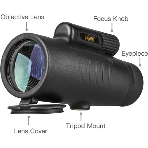  [아마존베스트]Emarth Monocular Telescopes, 8 x 42 High Definition Waterproof Monocular Telescope Shockproof with Hand Strap for Bird Watching for Hiking, Sightseeing, Concert Ball Game, Camping, Huntin