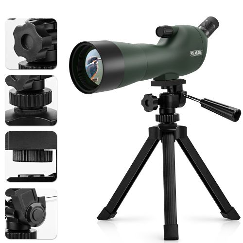  Emarth 20-60x60AE Waterproof Angled Spotting Scope with Tripod, 45-Degree Angled Eyepiece, Optics Zoom 39-19m1000m for Target Shooting Bird Watching Hunting Wildlife Scenery