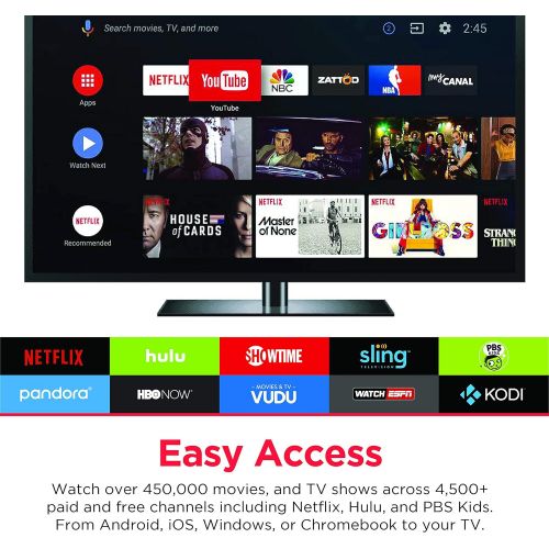  [아마존베스트]Ematic 4K Ultra HD Android TV Box with Built-in Chromecast + Netflix, Model:AGT419