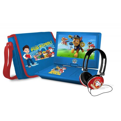  Ematic Nickelodeons Paw Patrol Theme 7-Inch Portable DVD Player with Headphones and Travel Bag, Blue