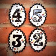 EmbarPottery Ceramic House Numbers - 1 - 9, Door sign numerals