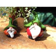 EmbarPottery Small Ceramic Gnome, Fairy Garden Accessories , Stocking Filler for Her