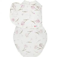 embe 2-Way Starter Swaddle Blanket, 5-14 lbs, Diaper Change w/o Unswaddling, Legs in and Out Design, Warm Up or Cool Down 100% Cotton, 0-3 Months (Pink Clustered Flowers)