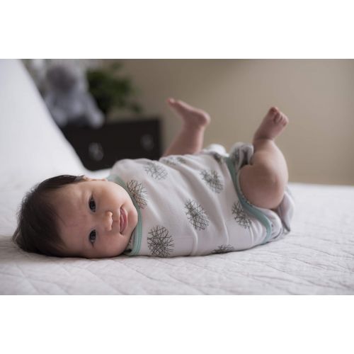  Embe embe 2-Way Luxe Starter Swaddle Blanket, 5-14 lbs, Diaper Change w/o Unswaddling, Legs in and Out Design, Warm Up or Cool Down 100% Peruvian Pima Cotton, 0-3 Months (Luxe Gray Hash