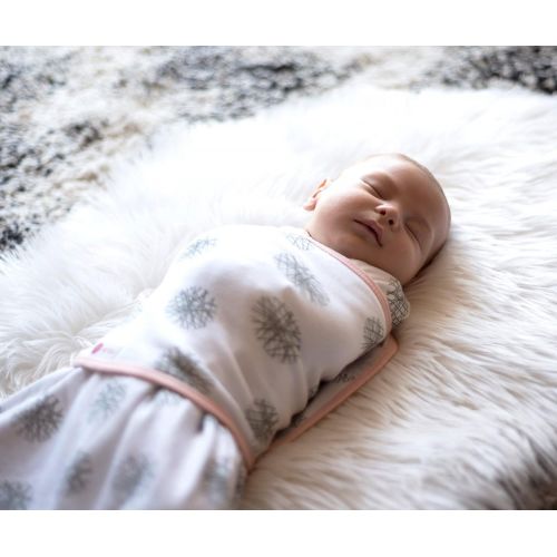  Embe embe 2-Way Luxe Starter Swaddle Blanket, 5-14 lbs, Diaper Change w/o Unswaddling, Legs in and Out Design, Warm Up or Cool Down 100% Peruvian Pima Cotton, 0-3 Months (Luxe Gray Hash