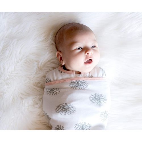  Embe embe 2-Way Luxe Starter Swaddle Blanket, 5-14 lbs, Diaper Change w/o Unswaddling, Legs in and Out Design, Warm Up or Cool Down 100% Peruvian Pima Cotton, 0-3 Months (Luxe Gray Hash